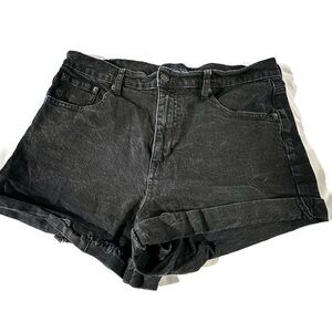Aero Jean Shorts Women’s SZ 16 Black/Dark Grey Mom Jeans festival country